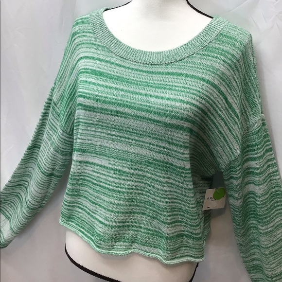 Arizona Jean Co Juniors Jolly Green Crop Sweater - Picture 3 of 8